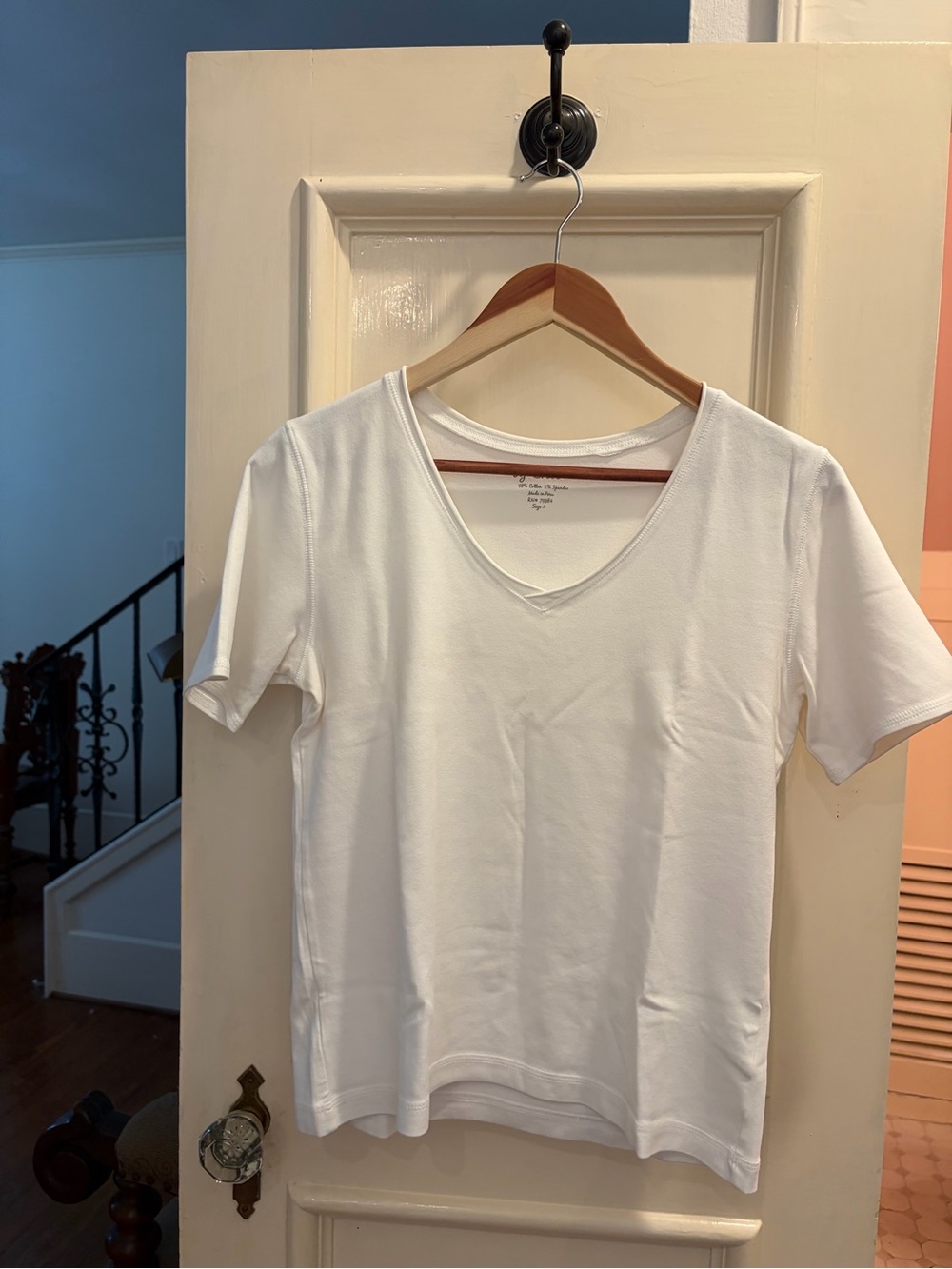 Cotton White V-Neck Tee by Chicos